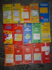 LOT DE 15 CARTES ROUTIERES Paris France Europe Italie Espagne Côte d'Azur Aude
