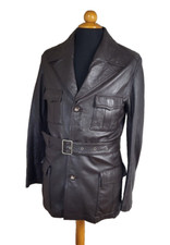 Veste ceinturée cuir homme