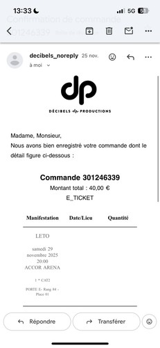 Place concert leto bercy - leto,