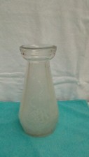 ANCIEN VASE A JACINTHE EN VERRE GIVRE SATINE EPOQUE ART NOUVEAU DEBUT 20 EME**
