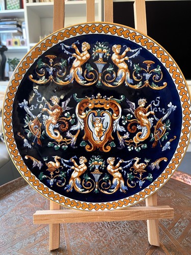 Plat rond faïence gien - faïence, de