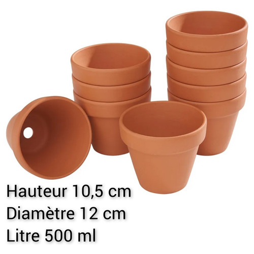 Pots fleurs terre - fleurs, cuite