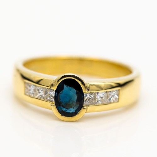 Bague 585 14k - or, saphir