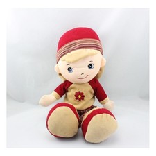 Poupée beige rouge fleur