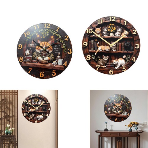 Horloge murale motif chat - murale, à