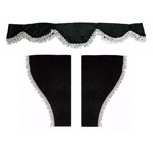 Noir rideaux peluche - noir,