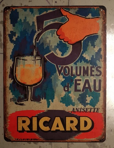 Plaque métal vintage ricard - métal,