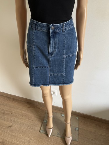 Jupe bleue jean esprit - bleue, en