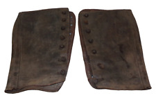 Paire de guêtres en cuir marron officier français WW1 14 18