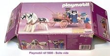Playmobil 5600 Calèche avec chevaux en boîte VIDE Maison 5300 Belle époque 1900