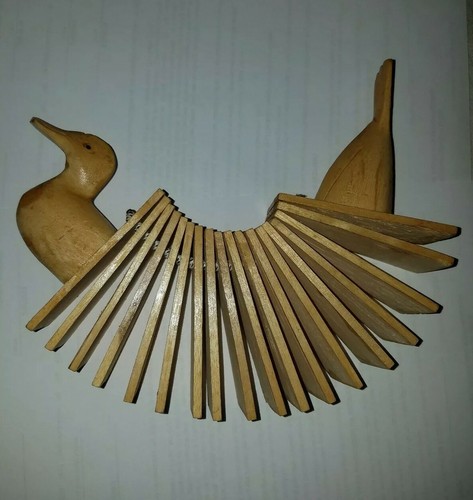 Vintage handmade wooden - wooden, duck