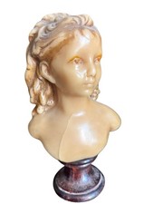 Buste Petite Fille En Cire XIX Eme