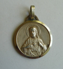 Ancienne MEDAILLE religieuse SACRE COEUR de JESUS/ SAINTE VIERGE du CARMEL OPN