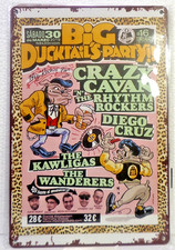 PLAQUE METAL Tôlée VINTAGE 20X30 BD MUSIQUE CONCERT  ROCK'N'ROLL CRAZY CAVAN NV1