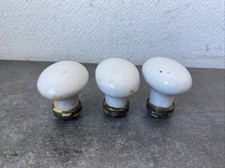 3 Poignées Porcelaine Blanche