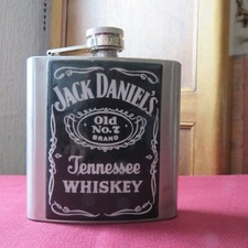 flasque flacon  vide en metal jack daniels old N 2