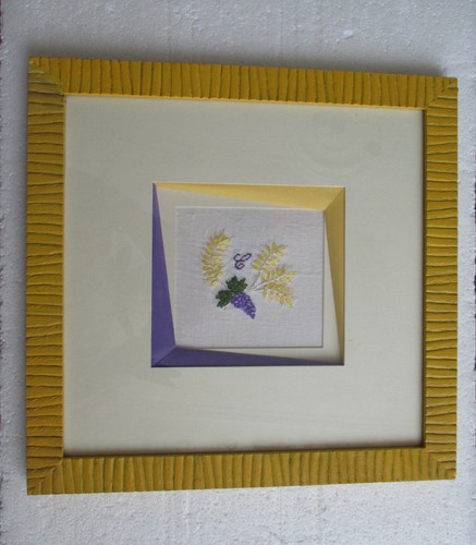 Encadrement tableau brodé - , au