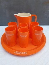 RICARD Service à Orangeade Plateau Pichet Verres Plastique Année 70 Vintage