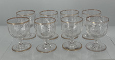 8 Petits Verres Cristal Daum Cotes Vénitiennes Filet Or XIXème siècle