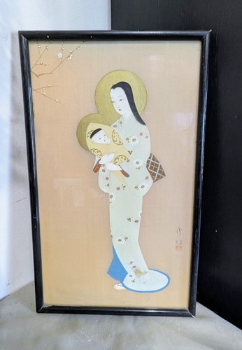 Peinture japonaise sur - sur, soie