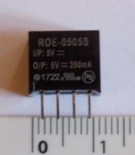 Convertisseur CC-CC isolé, RECOM Power, ROE, 5V cc, 5 V c.c., 200mA, ROE-0505S