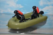 Timpo toys plongeurs frogmen avec zodiac bateau allemands WW2 au 1/32