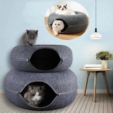 Lit Tunnel Chat Feutre Donut Tapis De Jeu Interactif Cachette Pour Chien