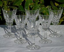 Sèvres - Service de 6 verres à vin blanc en cristal, modèle Potomac Haut. 13 cm