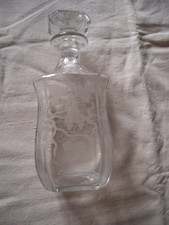 carafe ancienne cristal taille decor grave raisin
