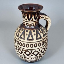 Vase Poterie Allemande Bodo Mans Bay WGP Années 50 Fat Lava Vintage