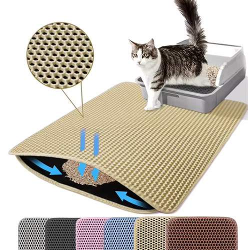 Tapis litière chat double - litière,