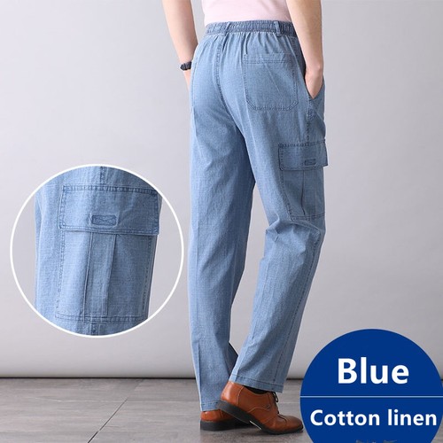 Hommes coton lin - lin, pantalon