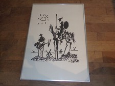Dessin lithographie " Pablo Picasso Don Quichotte 1955 " 38 x 55