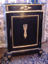 Magnifique commode haute style ancien décors feuilles d'or d'un château