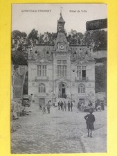 cpa CHÂTEAU-THIERRY (Aisne) Mairie HÔTEL de VILLE Marché Etal Animés
