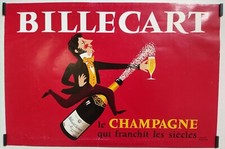 Hervé Morvan Billecart Circa 1960 Affiche Originale Alcool Champagne Publicité