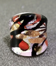 Ancienne Bague  En Verre Soufflé Taille : 49.5.