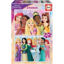 Puzzle - Princesses Disney - 2x100 pièces - Enfant - Dès 6 ans - 2 modèles