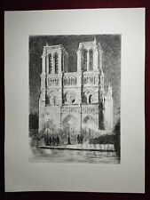 grande Estampe gravée sur cuivre - Léopold Robin - notre dame de paris