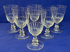 série de 6 grands verres à eau en cristal taillé cotes plates XIXème