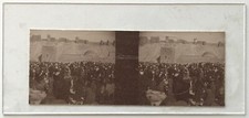 SYRIE Alep Le Marché 1921 Photo Stereo papier collée sur verre Vintage 