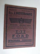 livret tracteur : tarif confidentiel pièces détachées T- TT  FORD FORDSON 1934