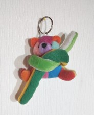 ⭐⭐OURS PELUCHE LONGS BRAS CAROLINE LISFRANC, DOUDOU BEAR MULTICOLORE  NEZ Violet