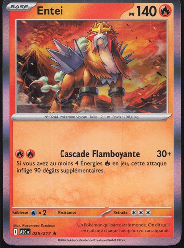 Carte pokémon entei 025 - carte, 025/217