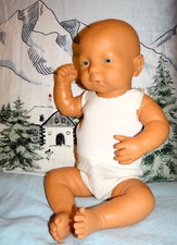 NOUVEAU NÉ 45 cm MARQUE EFFE baigneur garçon sexué articulé poupée d'Italie TBE