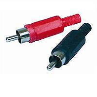 Fiche rca à souder -2 mâles, rouge & noir