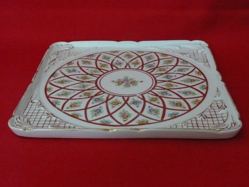 Plat carré porcelaine xix - plat,