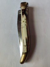 Rare Ancien Grand Couteau Laguiole. G LACAZE A Espalion. Manche En Corne