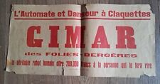 AFFICHE AUTOMATE ROBOT HUMAIN DANSEUR GIMAR DES FOLIES BERGÈRES 