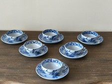 SUPERBE SERIE DE 6 TASSES  A THE EN FAIENCE DE CREIL ET MONTEREAU DECOR JAPON